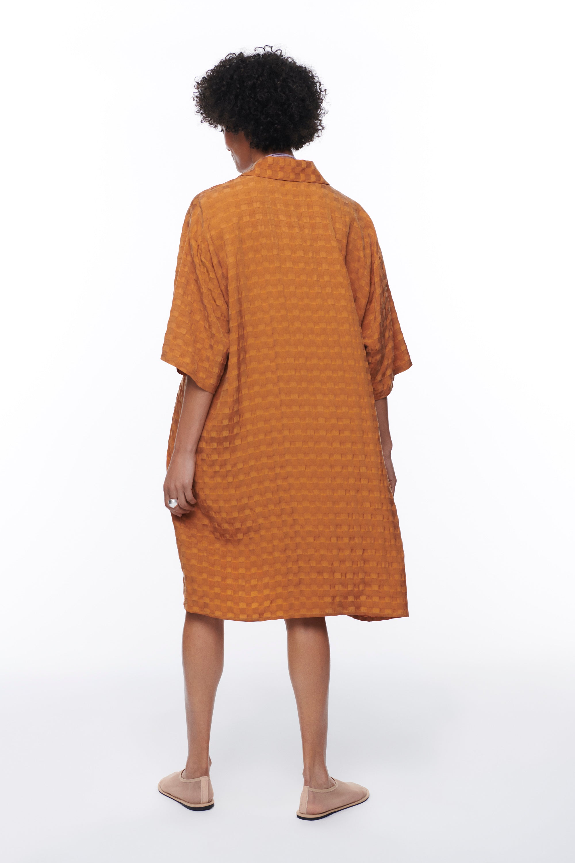 LA TIERRA CUPRO SHIRT-DRESS