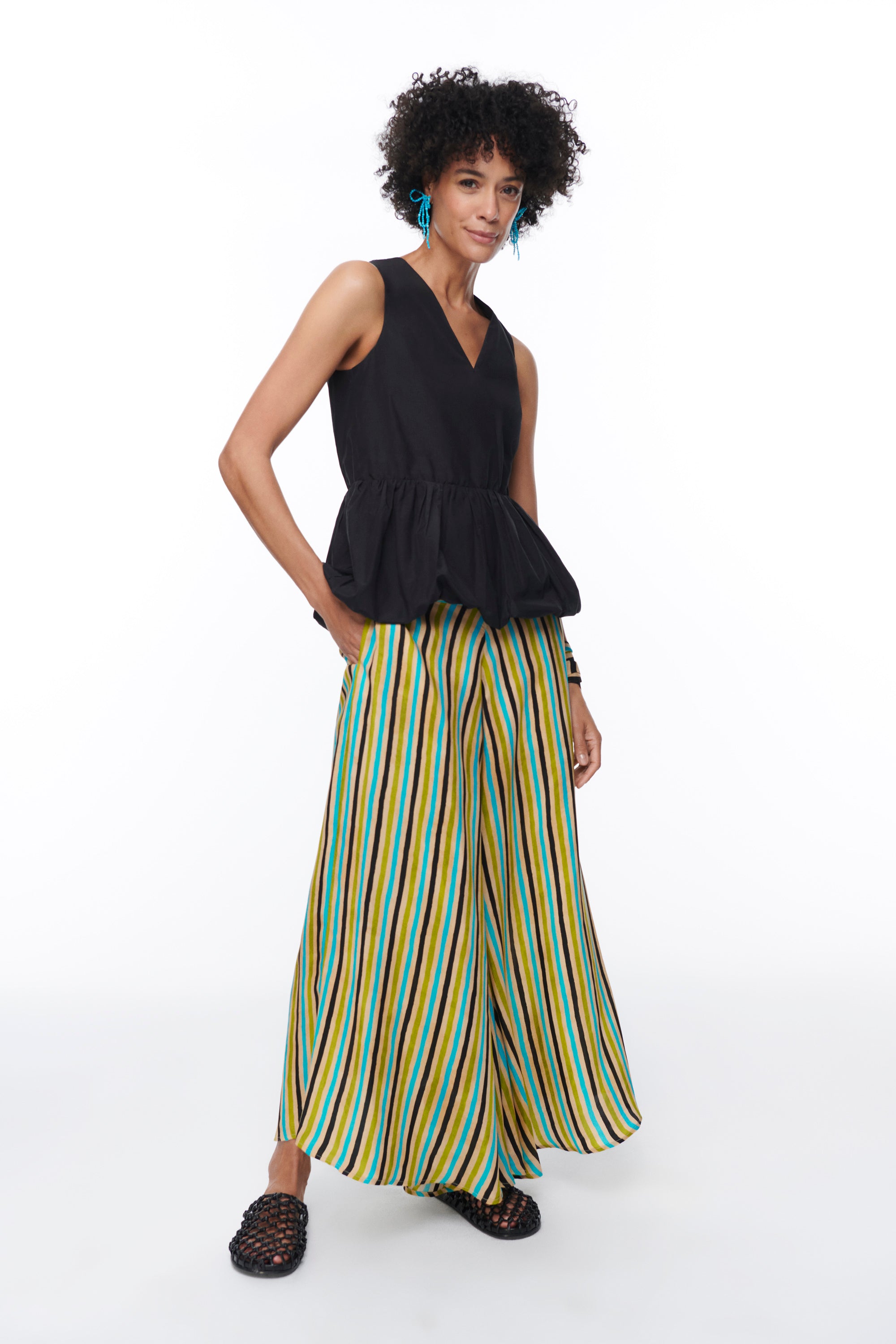 EL JARDIN SILK PALAZZO TROUSERS