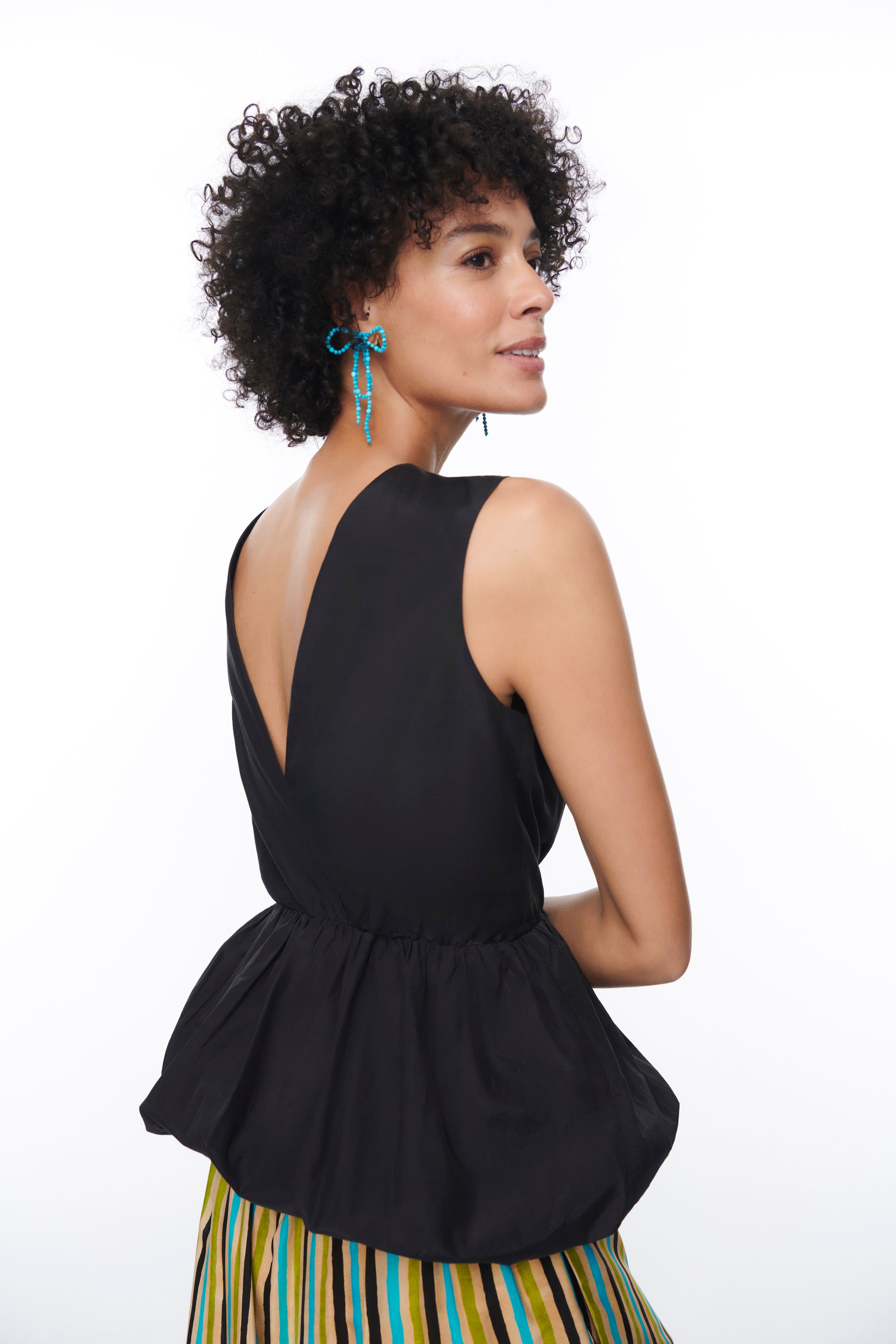 SILK PEPLUM BLACK