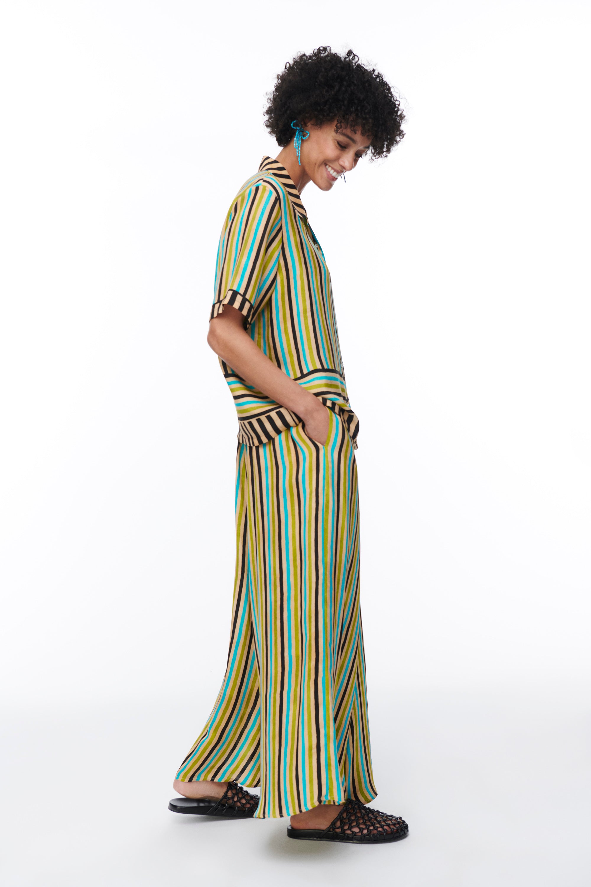 EL JARDIN SILK PALAZZO TROUSERS