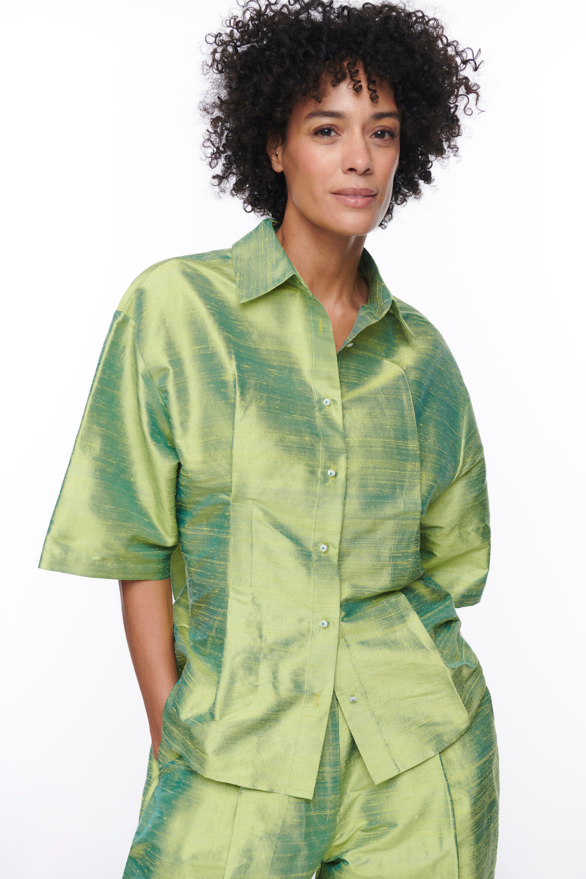 SALVAJE SILK SHIRT KIWI COLADA