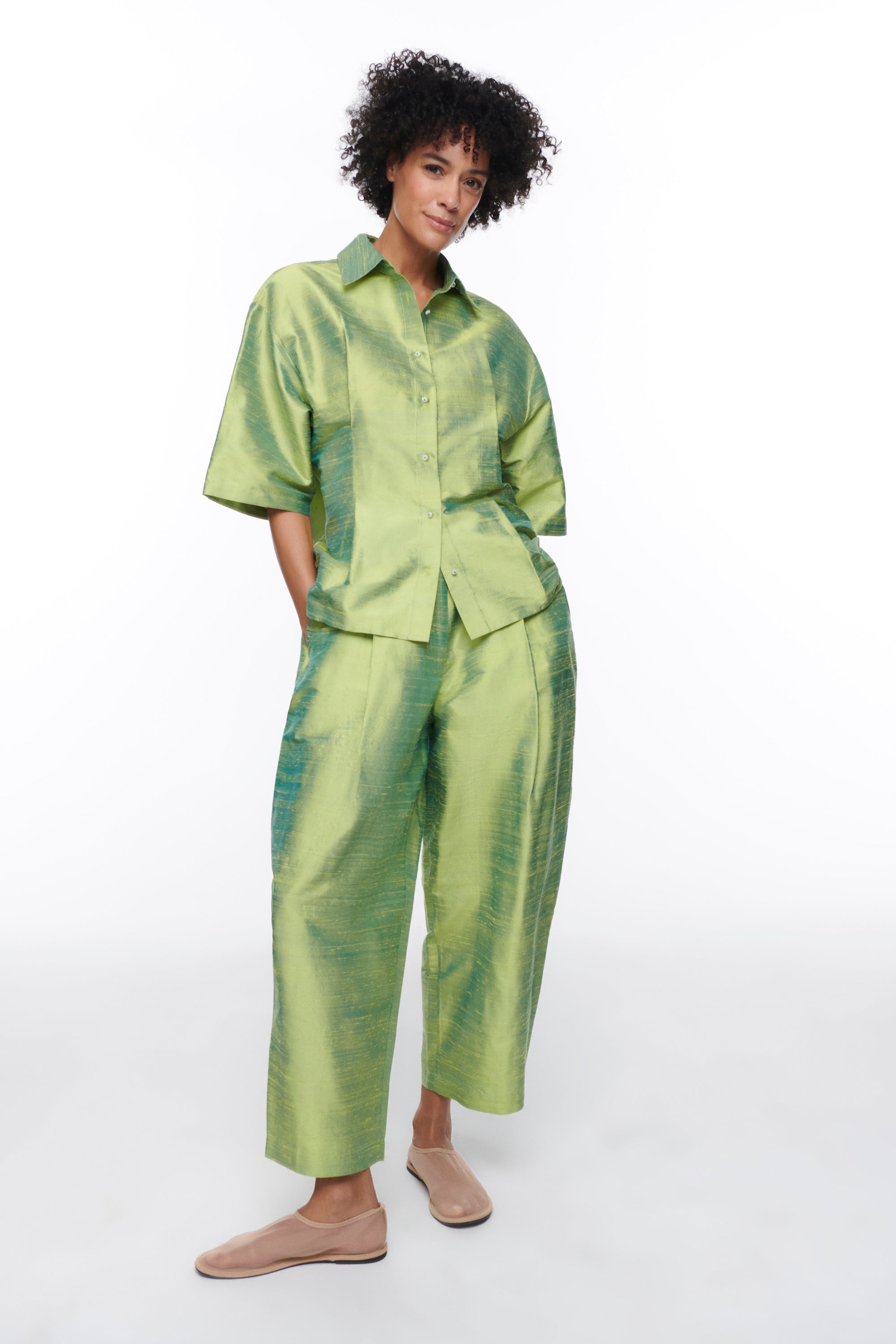 SALVAJE SILK SHIRT KIWI COLADA