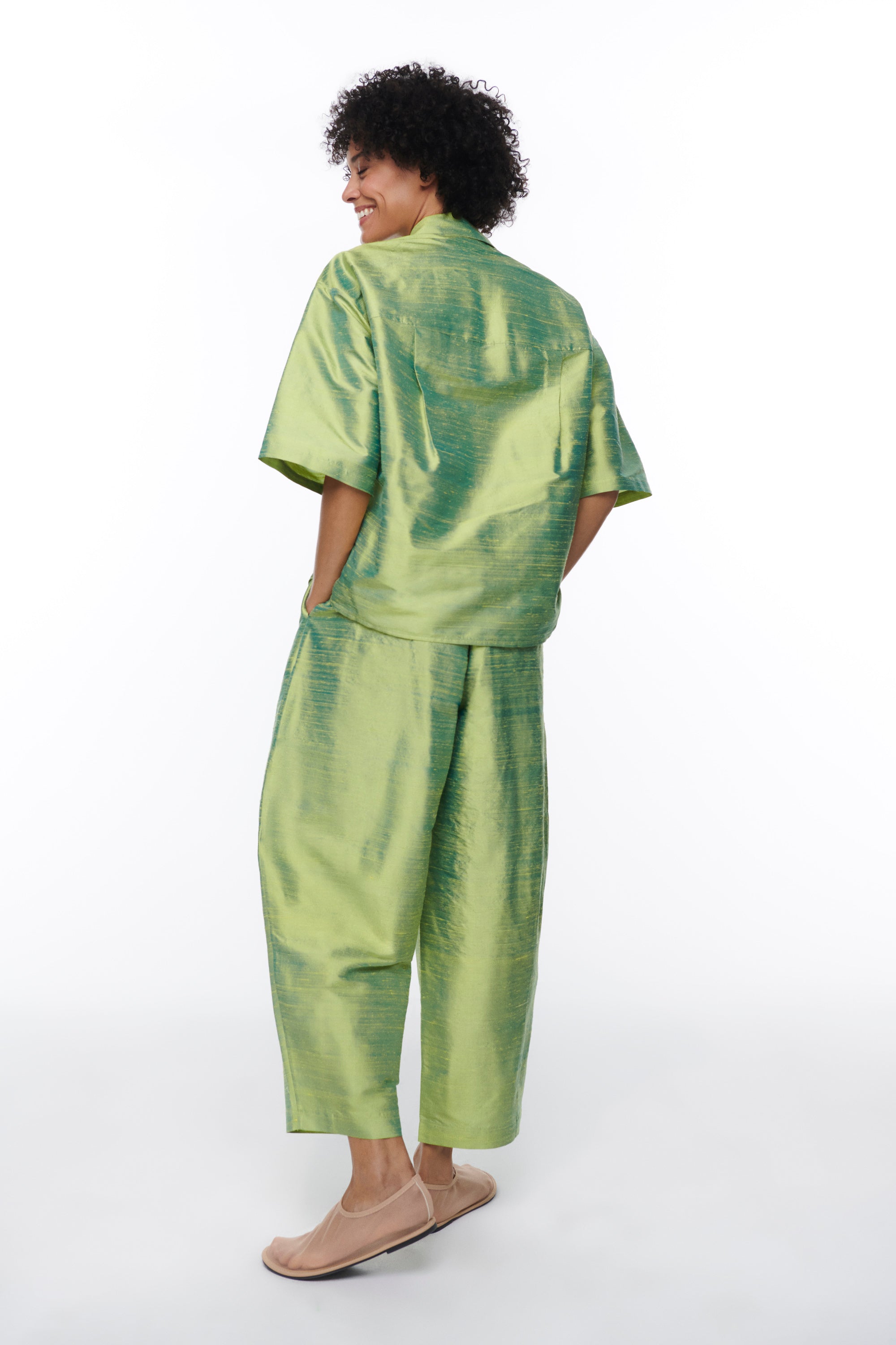 SALVAJE SILK TROUSER KIWI COLADA