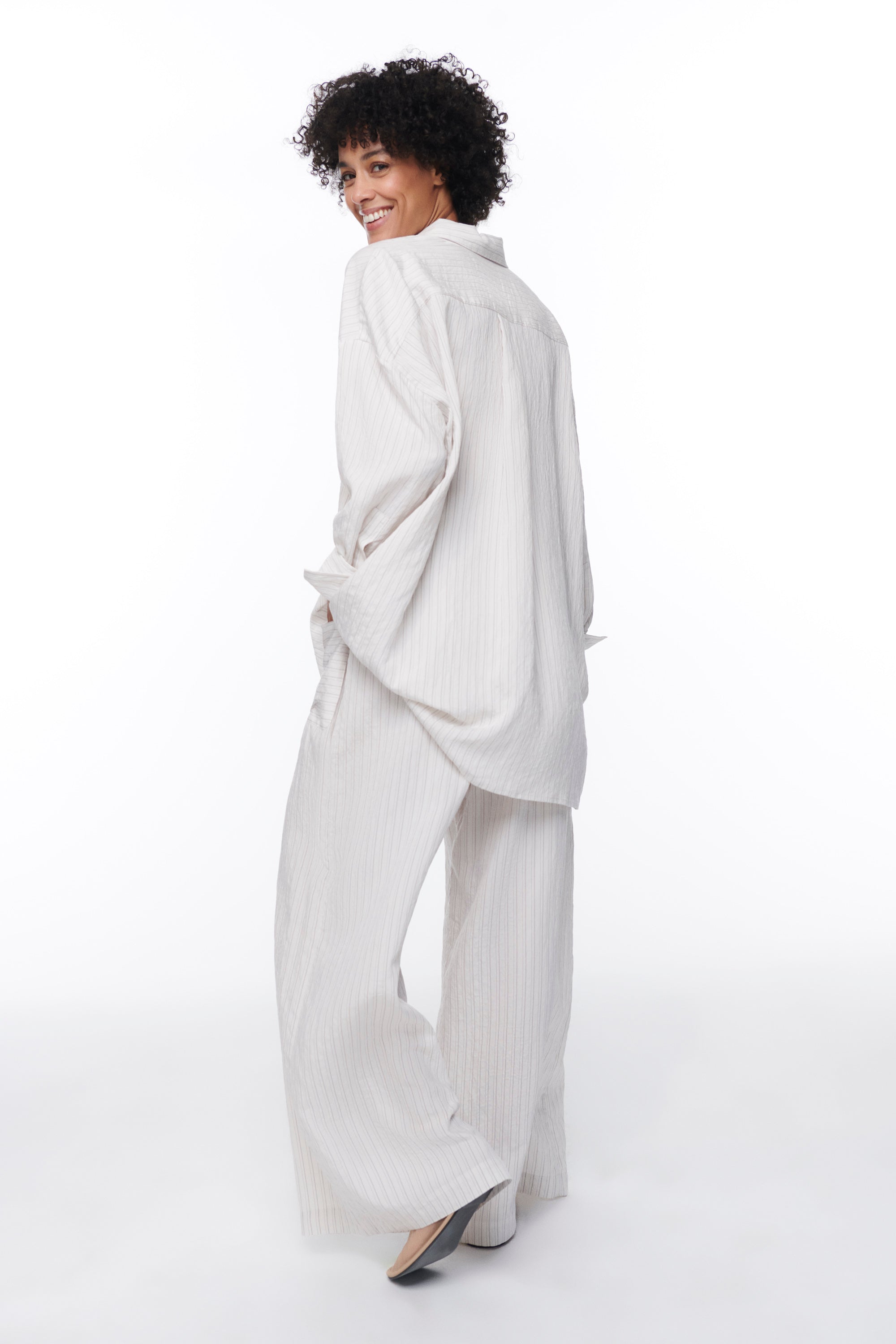 Modal Oversize Striped Shirt