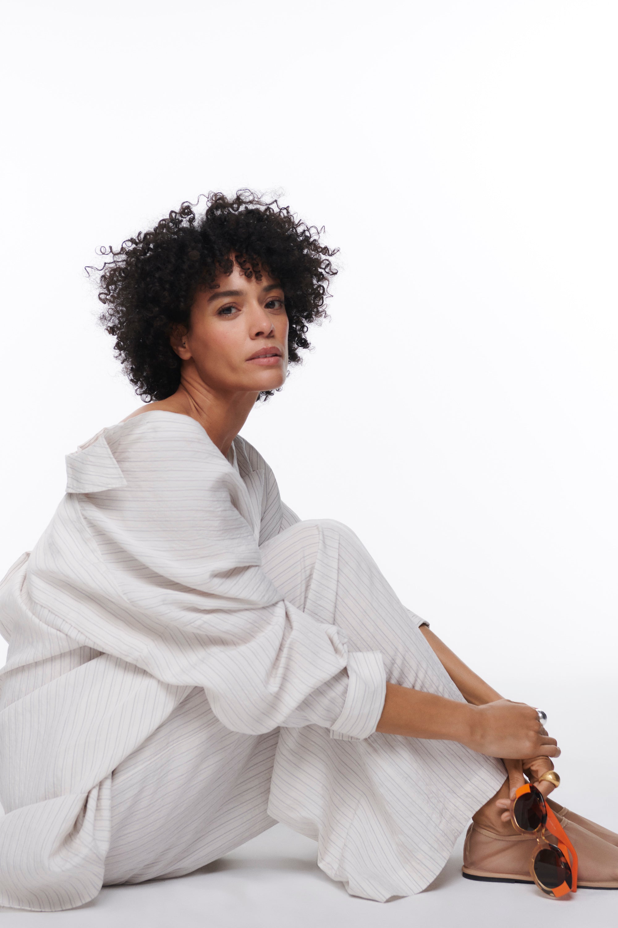 Modal Oversize Striped Shirt