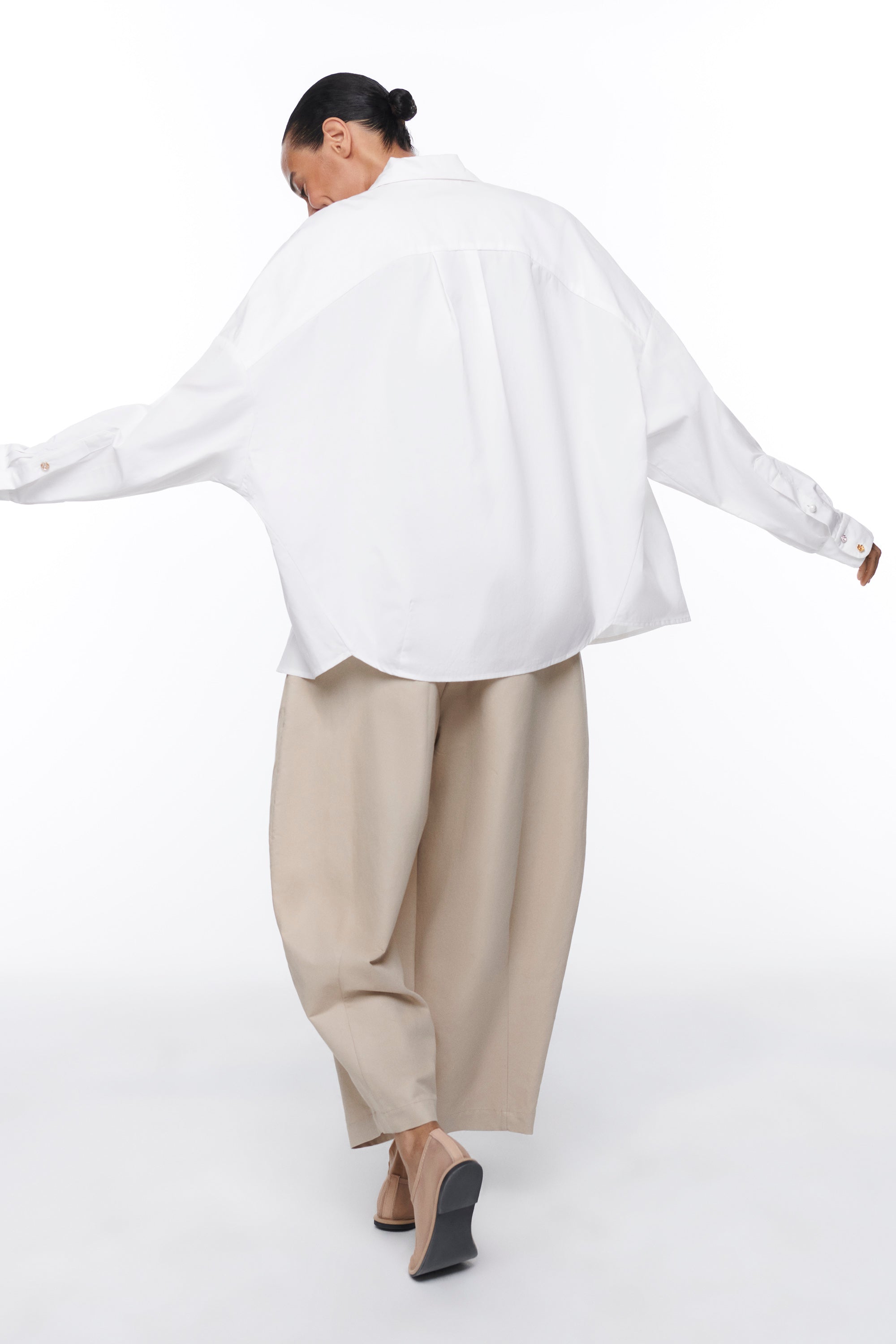 CURVED TROUSERS CAPUCCINO