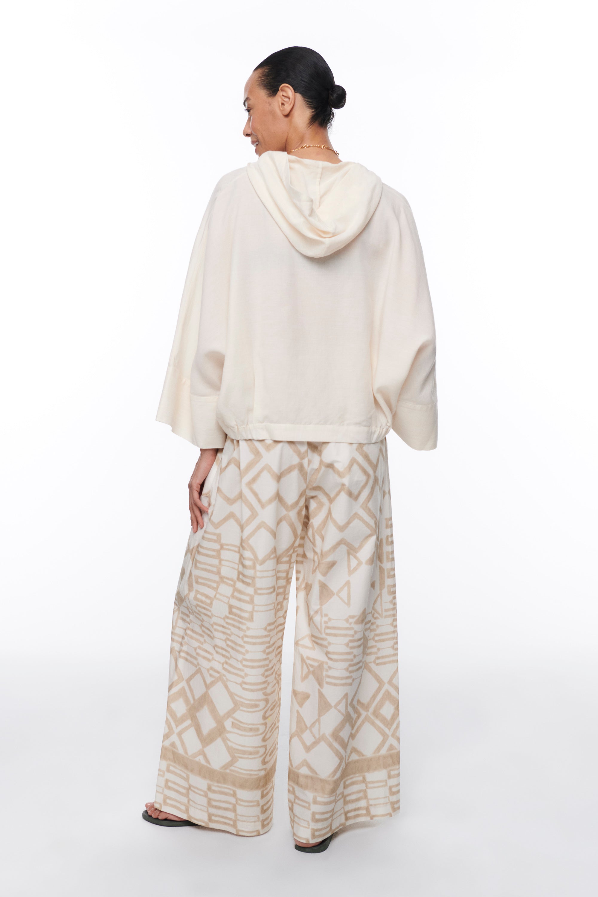 LYOCELL HOODED BLOUSE VANILLA