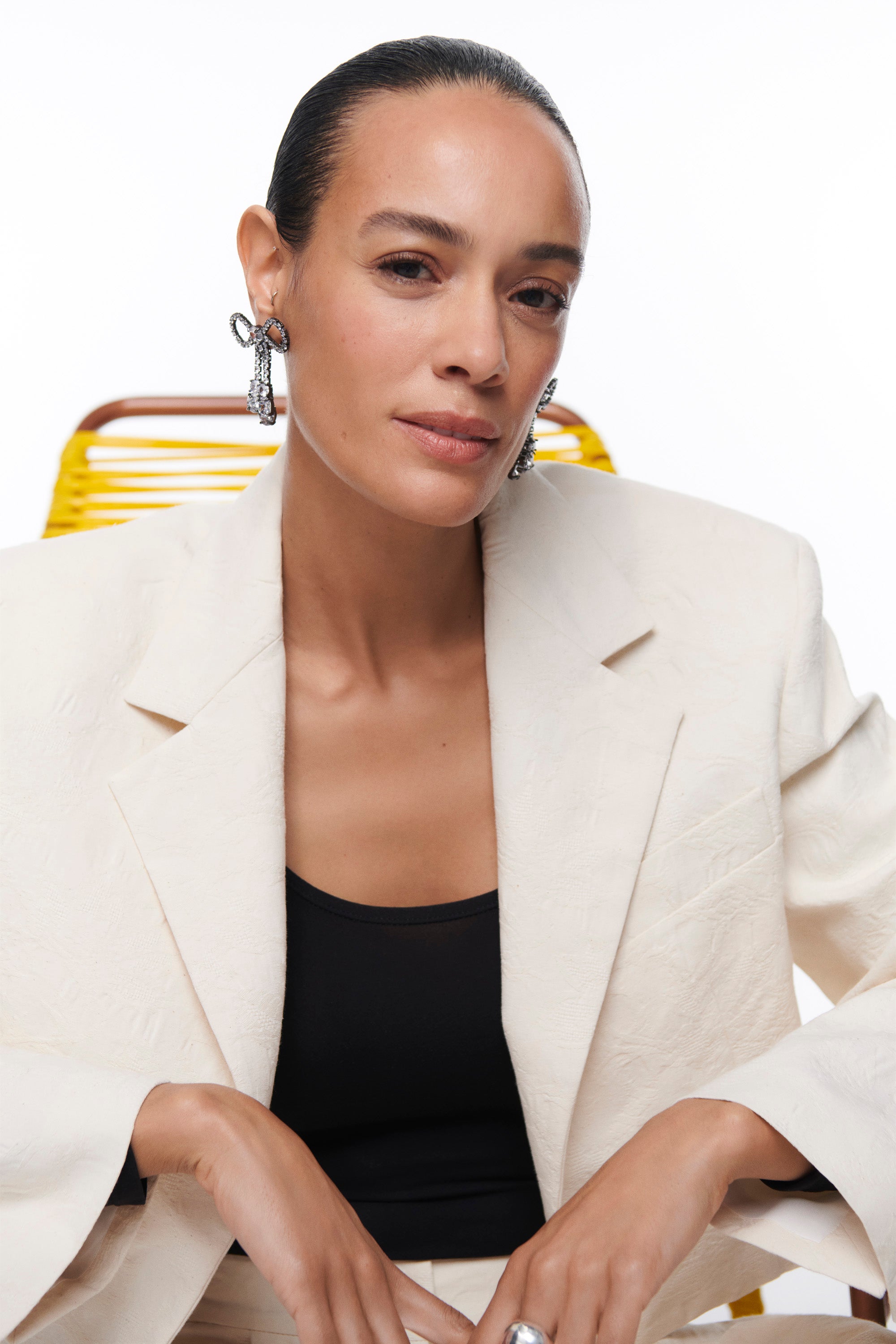 LAS FLORES TEXTURED BLAZER VANILLA