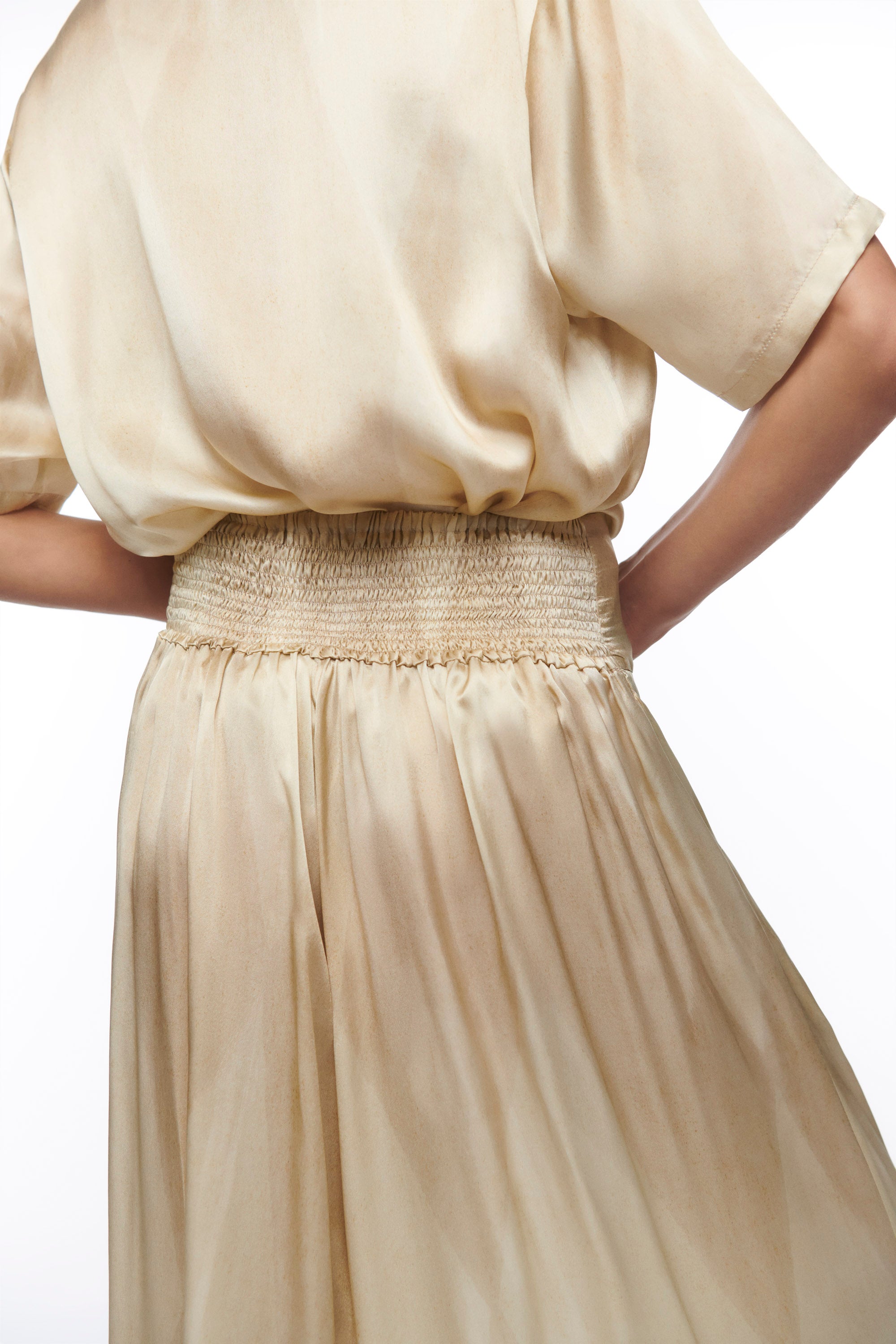 SILK PALAZZO TROUSERS SEA MIST