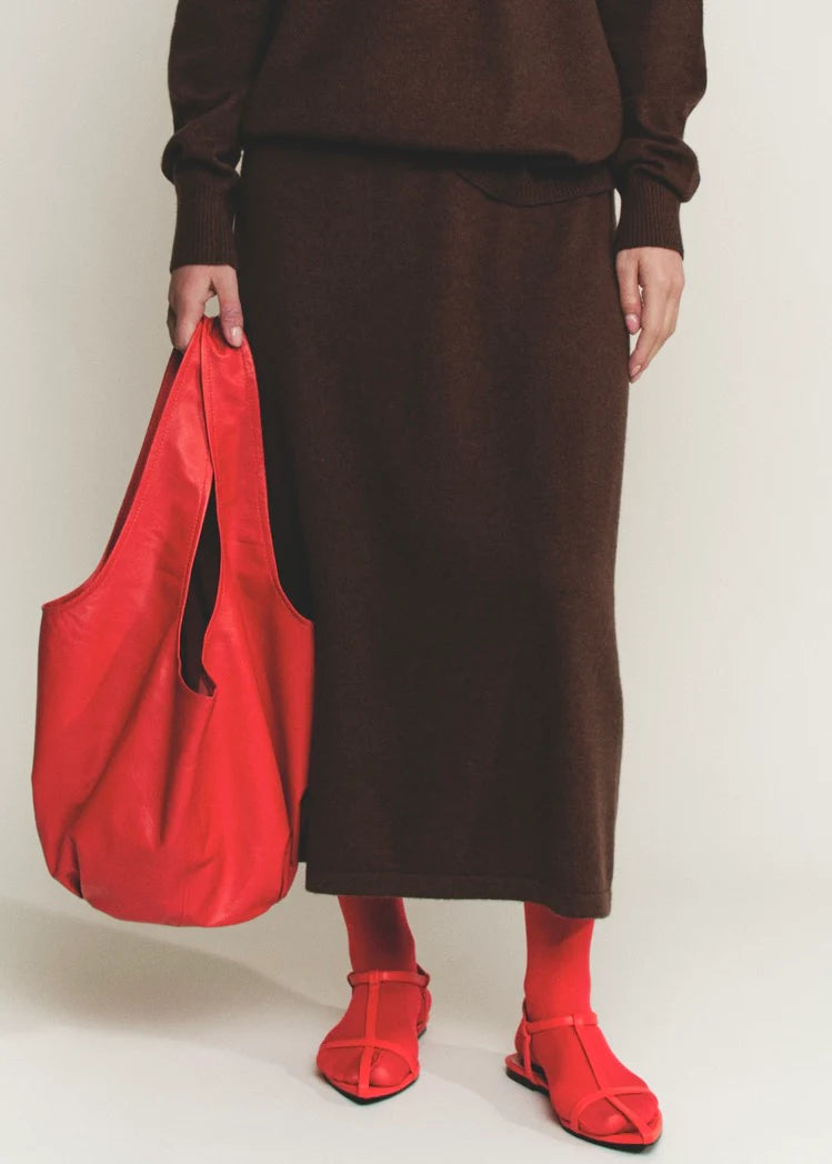 Petit Pleated Shopper Crimson by Modern Weaving