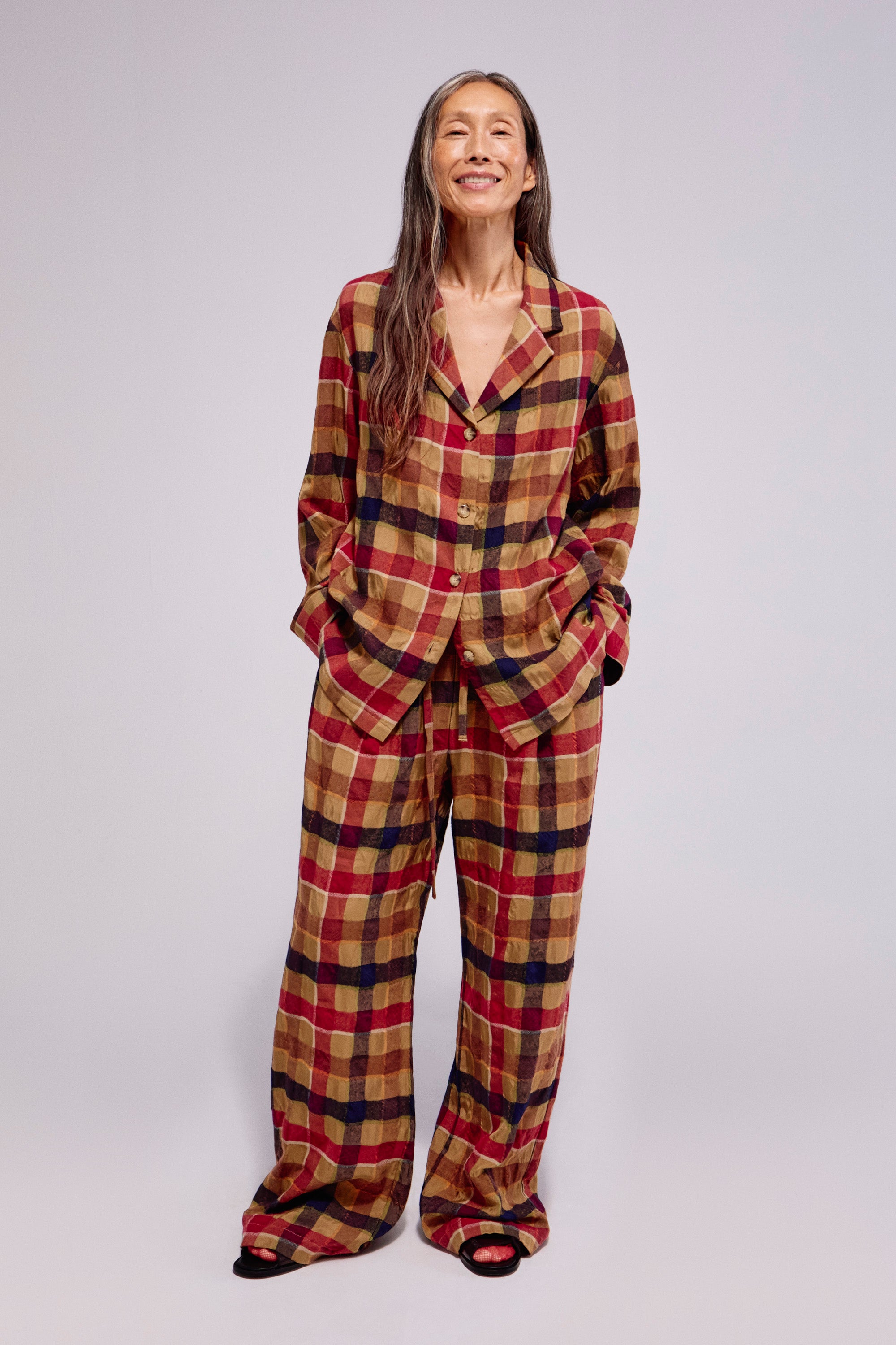 Wool Checkered Pj Trousers