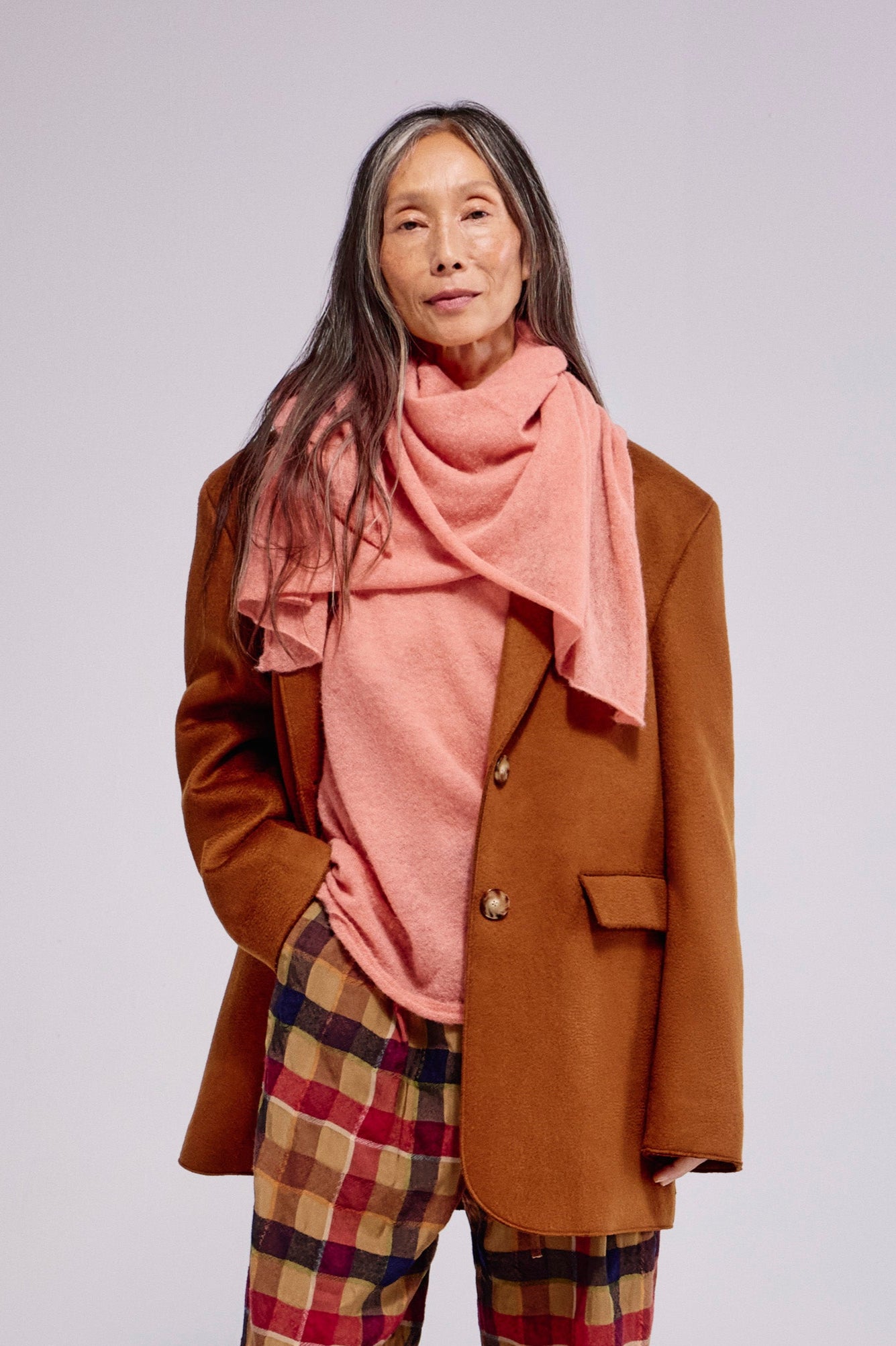 Thin Knitted Scarf Terra Cotta