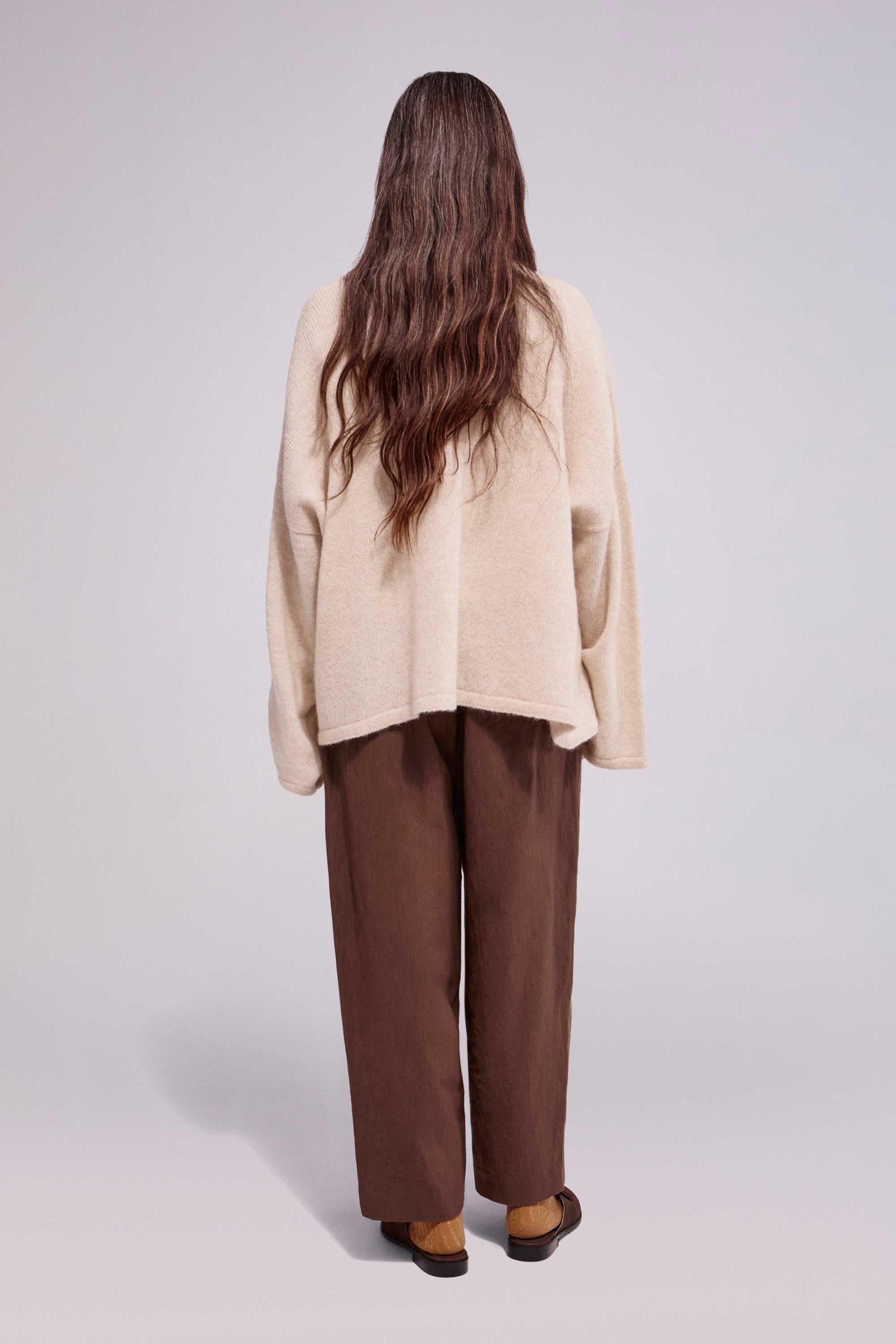 Baby Alpaca Cardigan Melange Beige