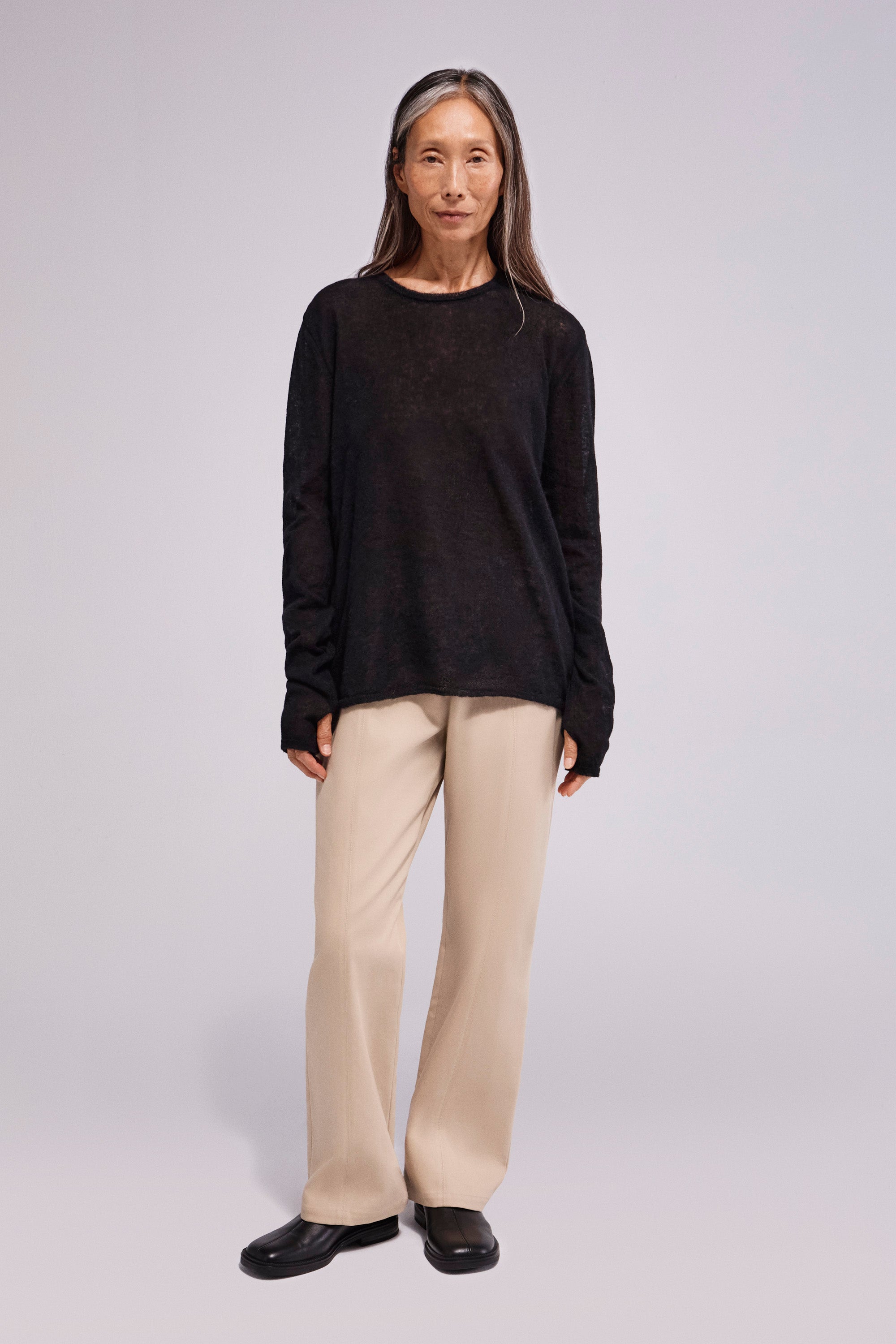 Thin Knitted Shirt Black