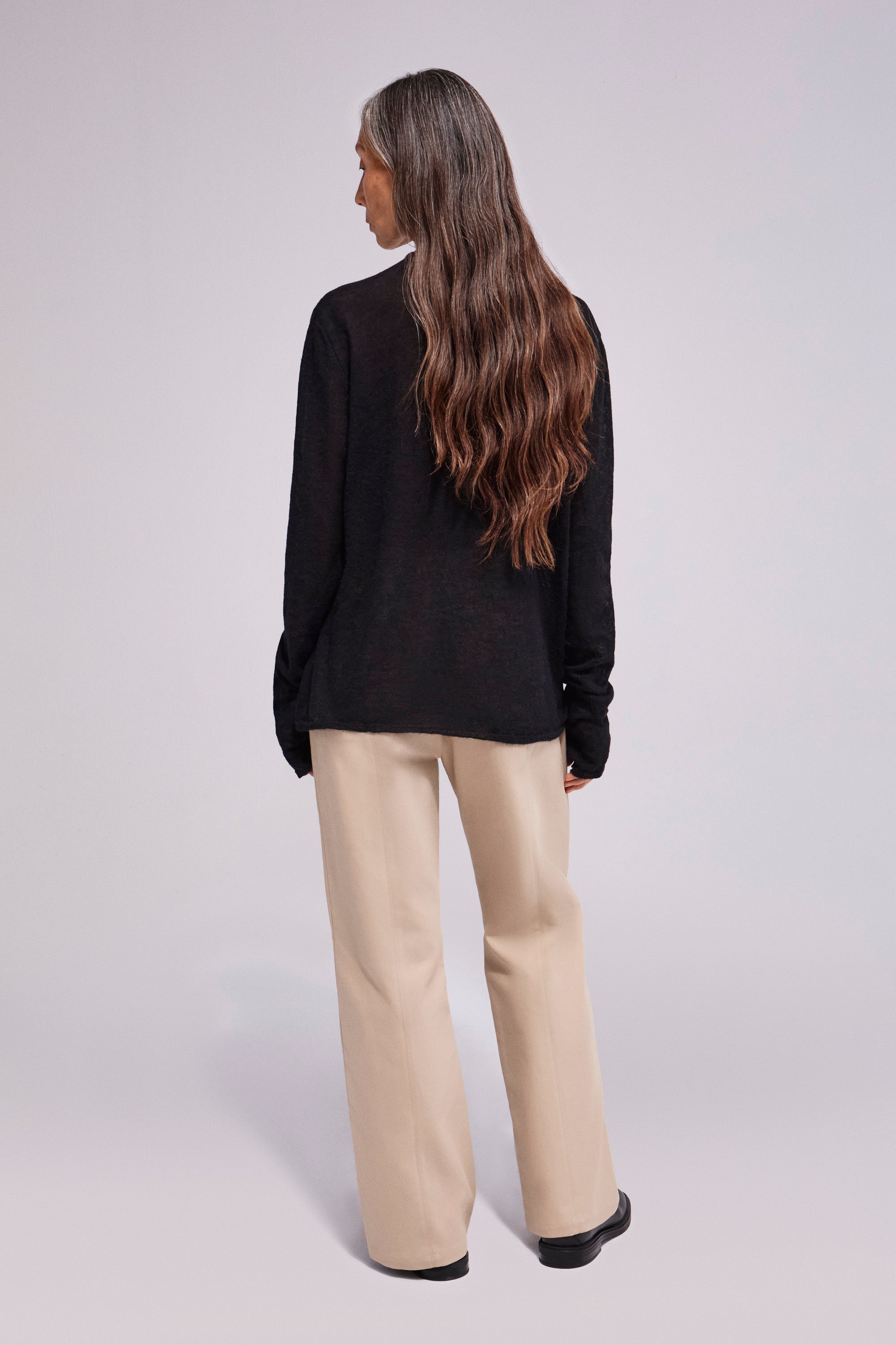 Thin Knitted Shirt Black