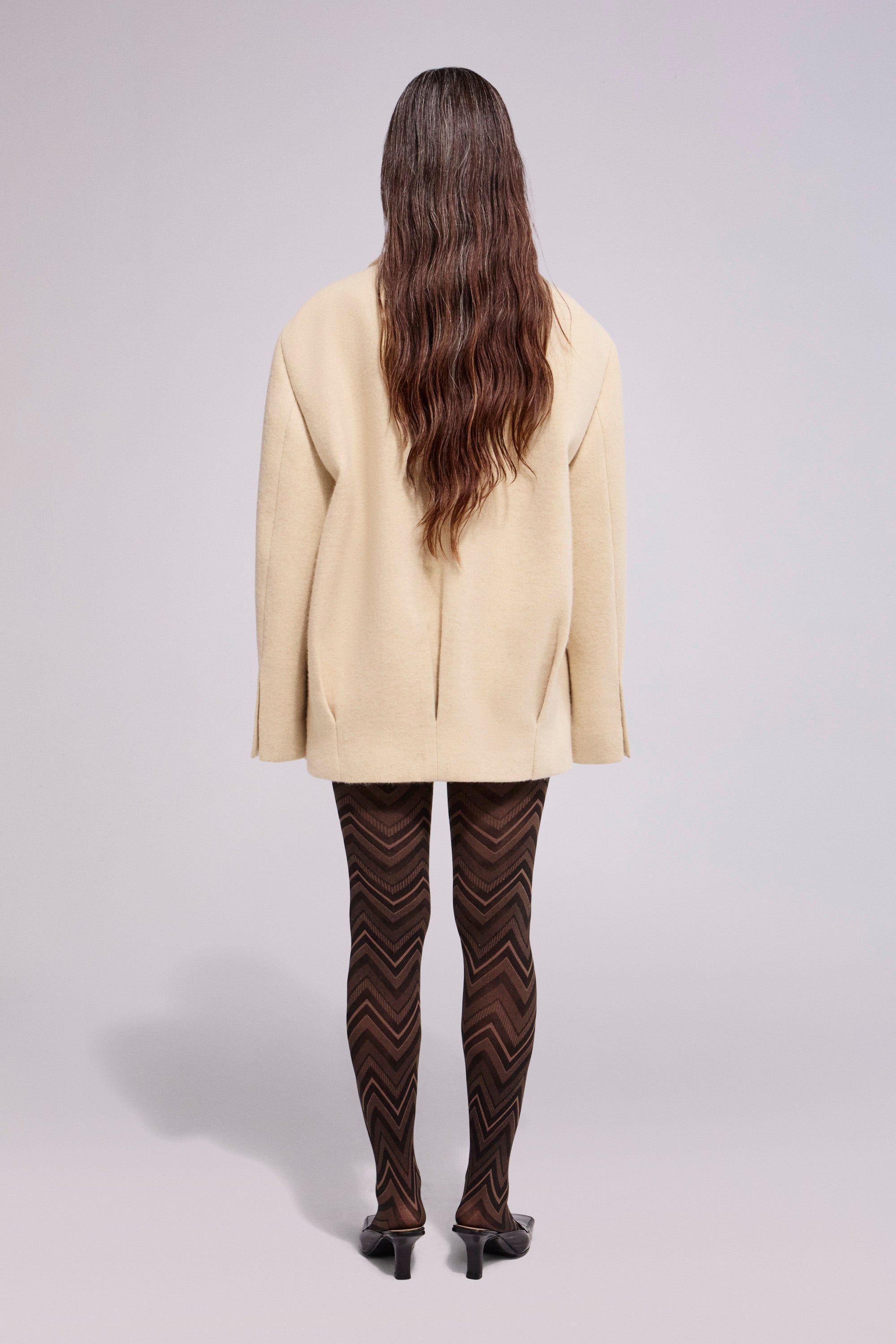 Cashmere Short Coat Panna Cotta