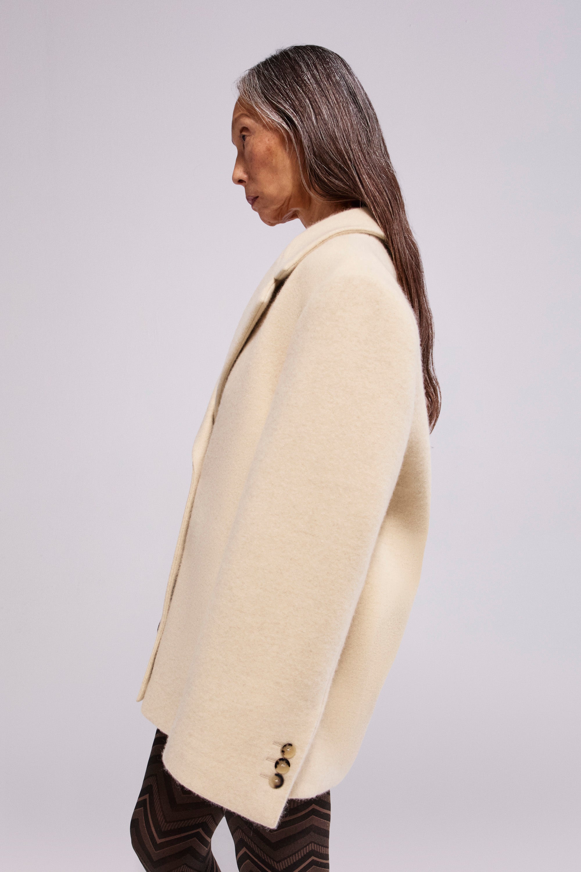 Cashmere Short Coat Panna Cotta