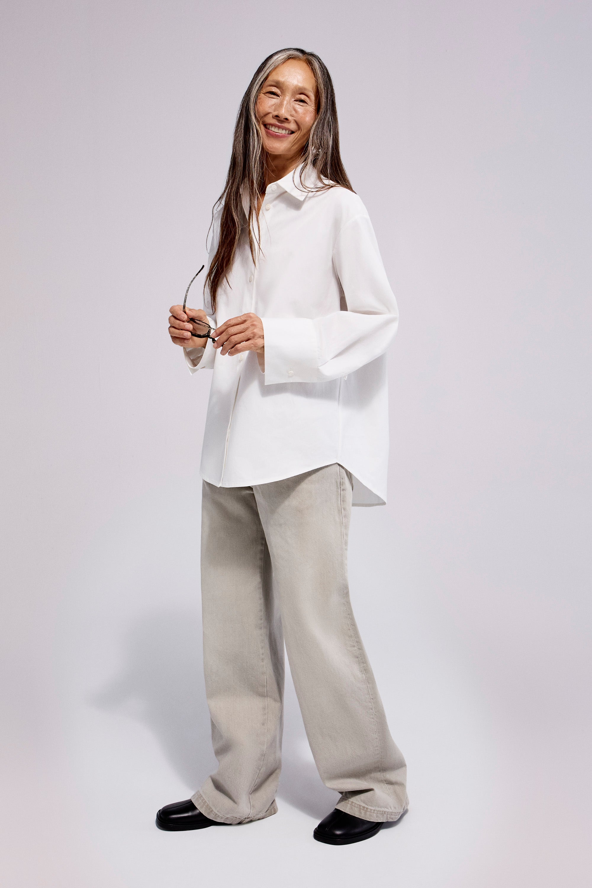 Cotton Poplin Shirt Regular Cloud Dancer