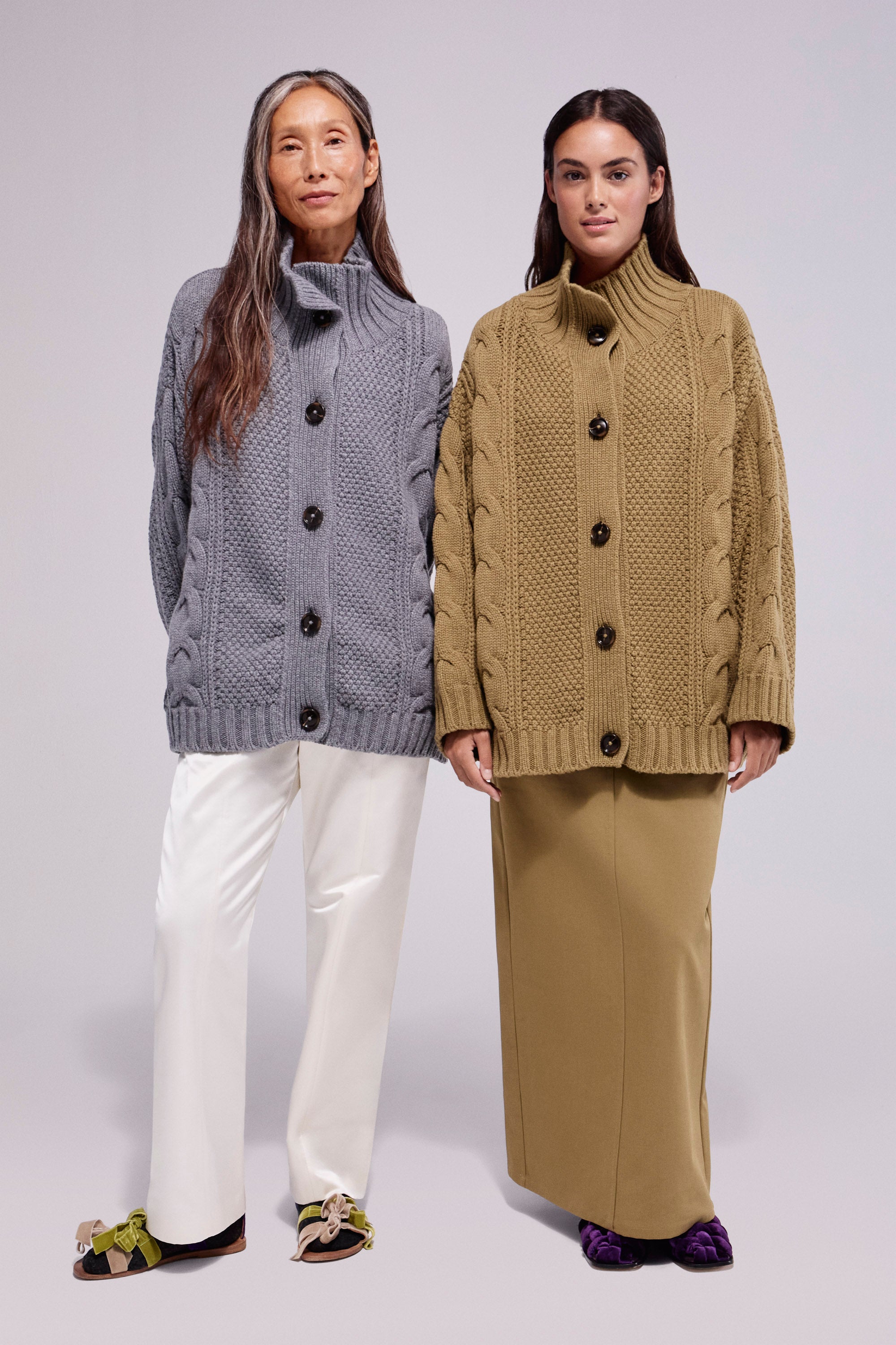 Wool-Cashmere Cardigan Khaki