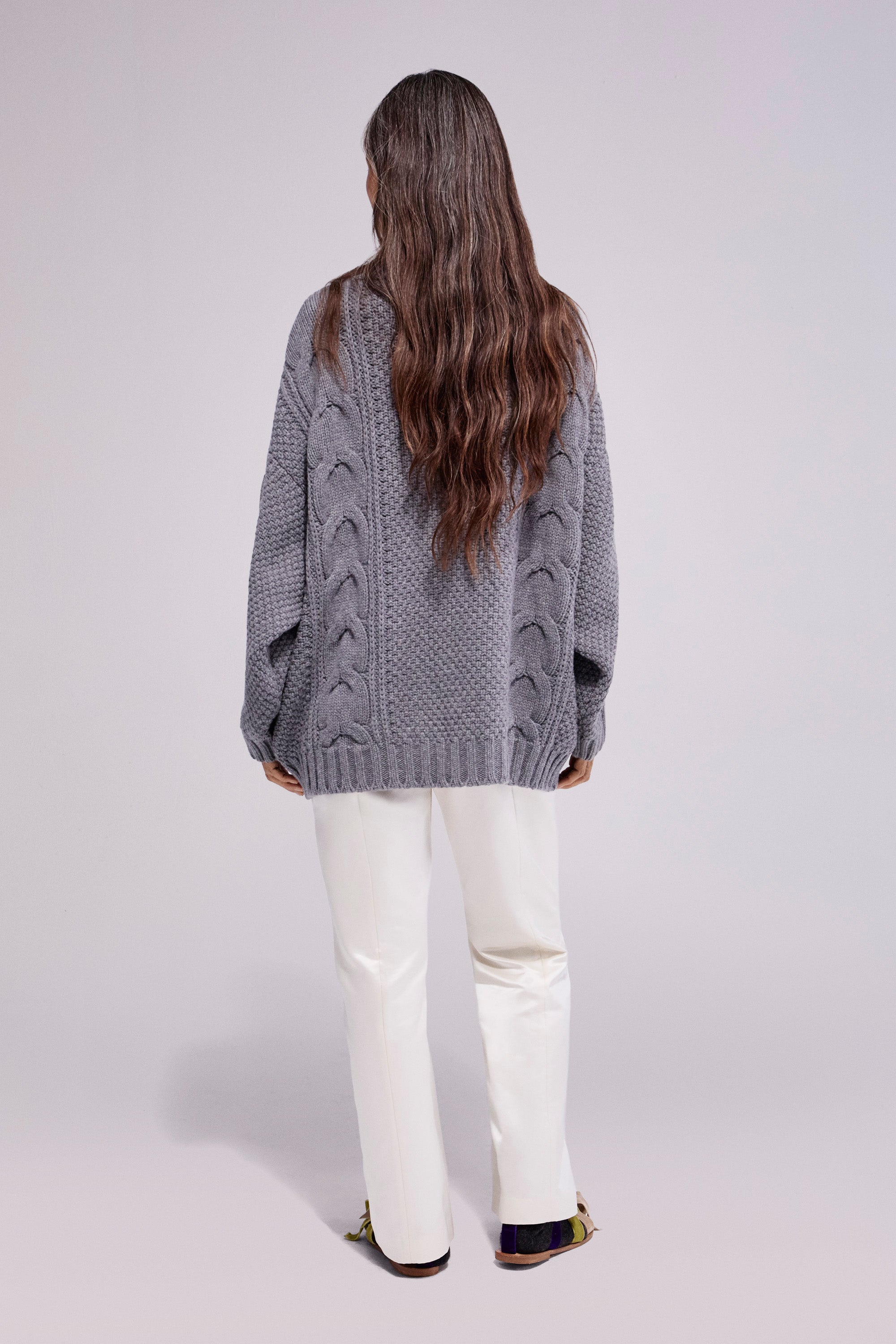 Wool-Cashmere Cardigan Grey