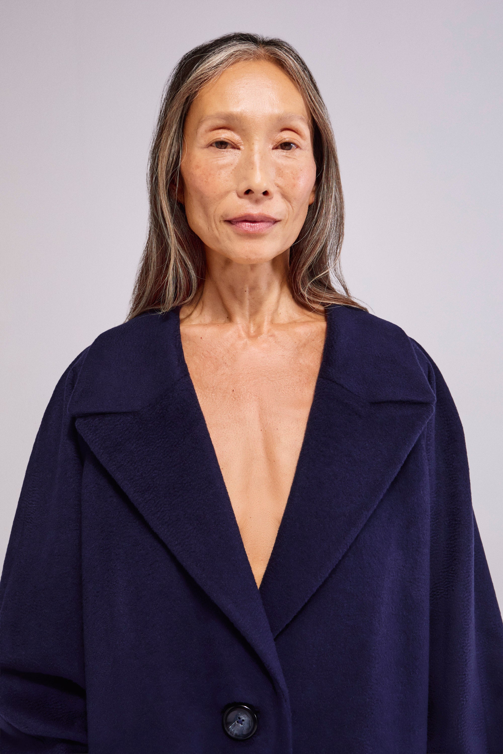 Virgin Wool Coat Dark Night