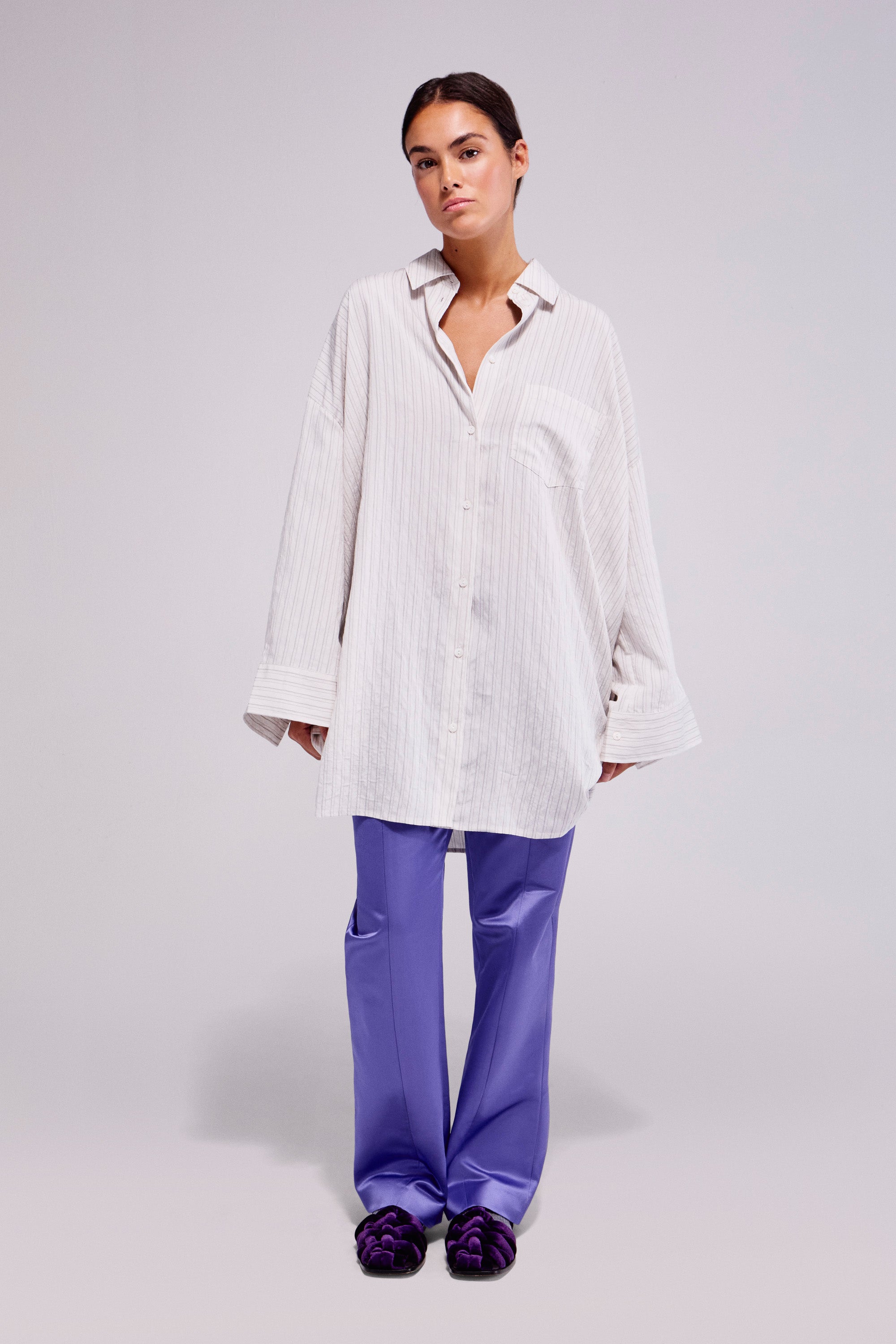 Modal Oversize Striped Shirt
