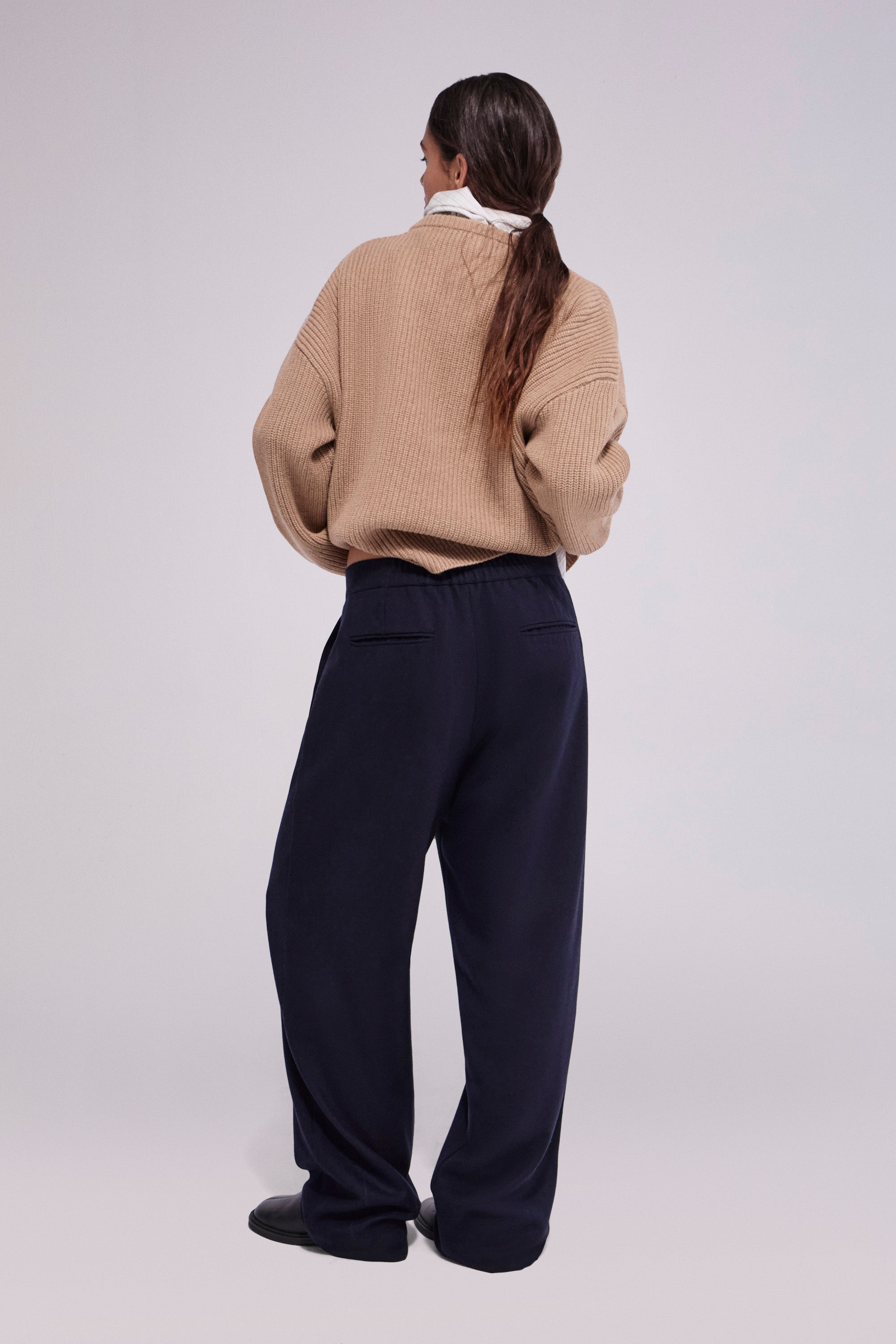 Soft Wool Trousers Navy